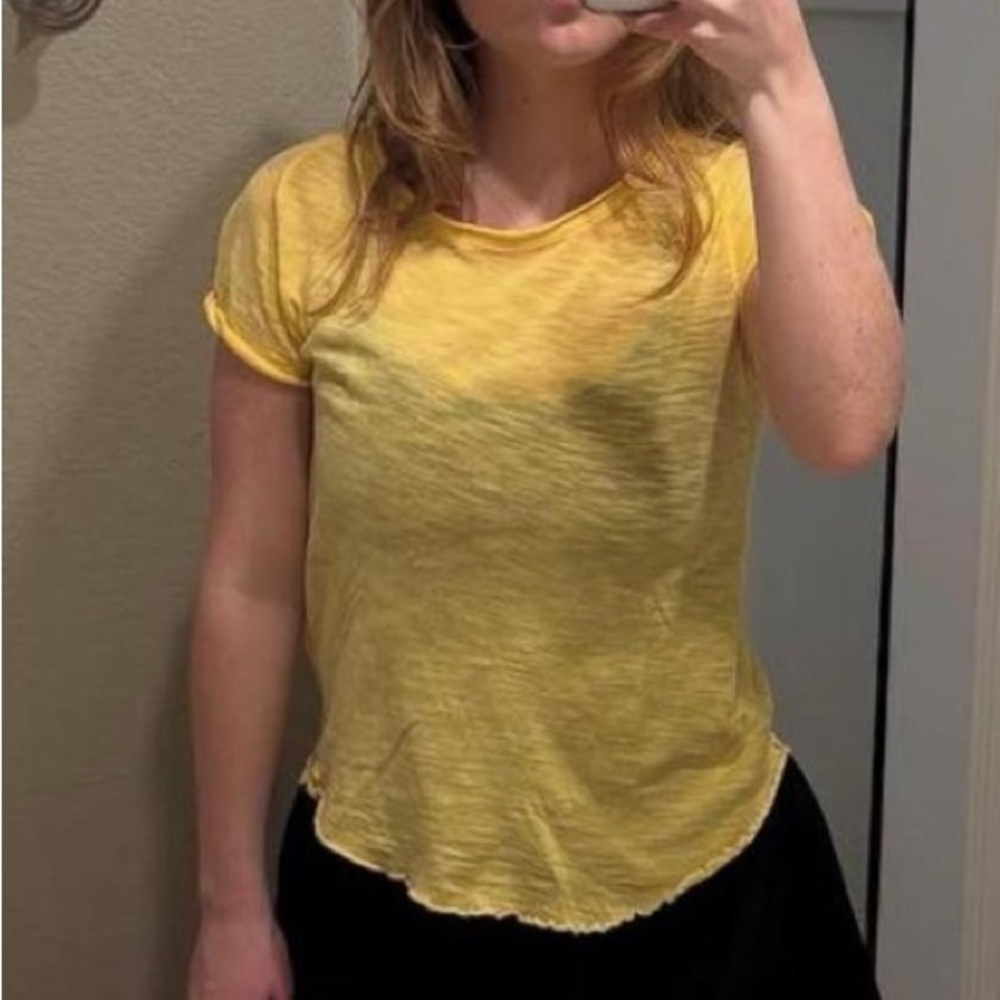 Yellow Free People Women's Casual Tee
